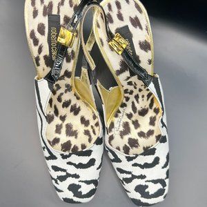 Roberto Cavalli Printed Slingback Pumps